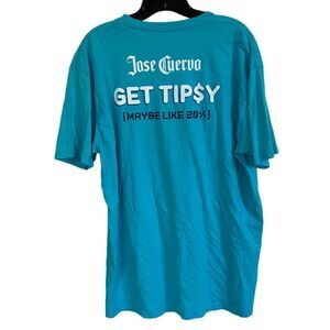 Jose Cuervo Money Tips XL Blue Short Sleeve T-Shirt Tshirt T Shirt Tee NWOT Unis